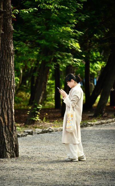 スマートフォンを操作する様子